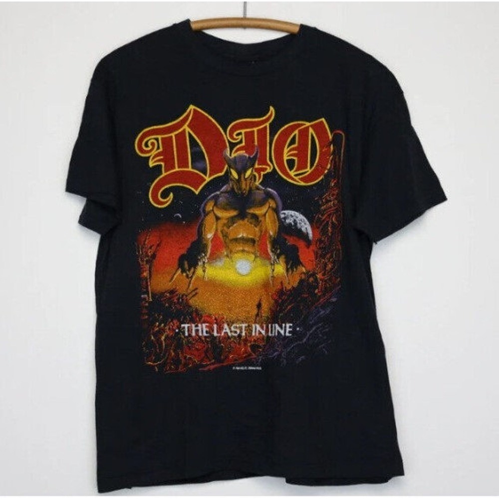 Dio Last In Line Tour 80S Heavy Metal Rock Band Concert Music Shirt